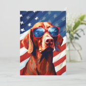 Vizsla 4 juli Onafhankelijkheidsdag Feestdagenkaart (Staand voorkant)