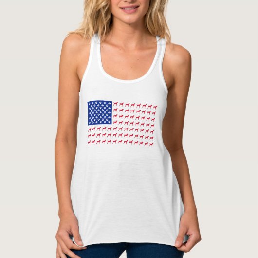 Vizsla Amerikaanse vlag Tanktop (Voorkant)