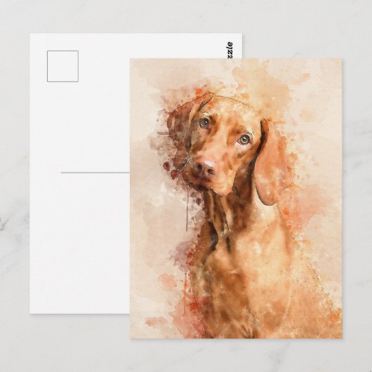 Vizsla Aquarel Briefkaart (Voorkant / Achterkant)