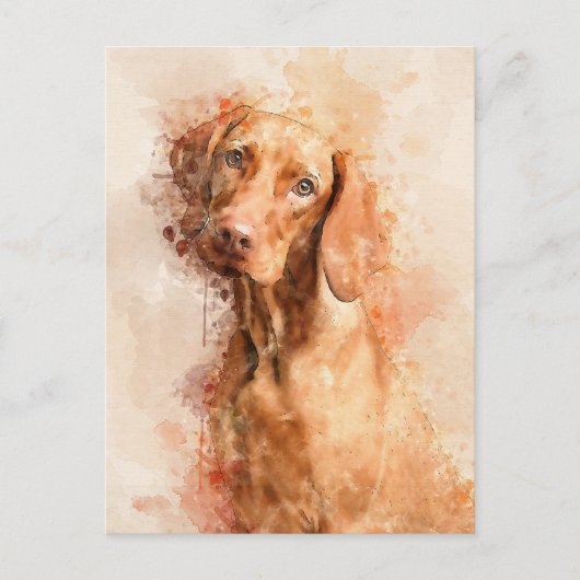 Vizsla Aquarel Briefkaart (Voorkant)
