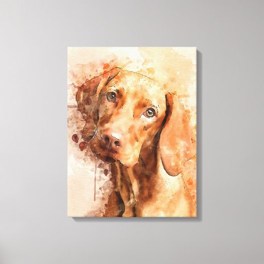 Vizsla Aquarel Canvas Afdruk (Voorkant)