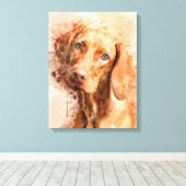 Vizsla Aquarel Canvas Afdruk (Insitu (Houten vloer))