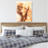 Vizsla Aquarel Canvas Afdruk (Insitu (Slaapkamer))