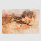 Vizsla Aquarel Golfhanddoek (Horizontaal)