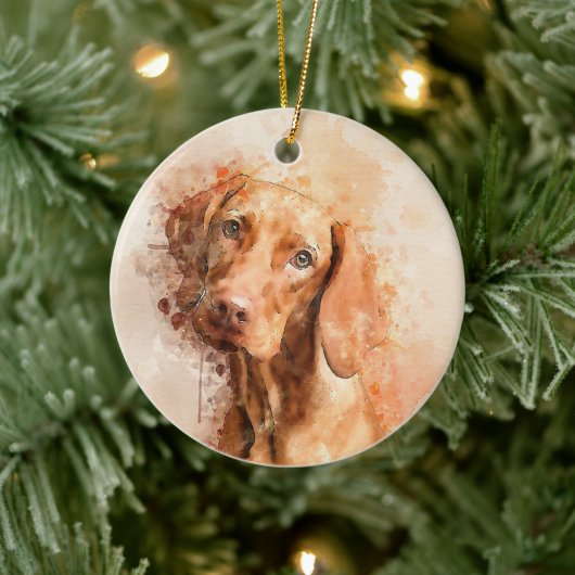 Vizsla Aquarel Keramisch Ornament (Boom)