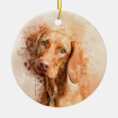 Vizsla Aquarel Keramisch Ornament (Voorkant)
