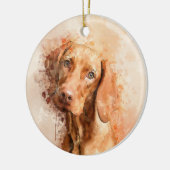 Vizsla Aquarel Keramisch Ornament (Links)