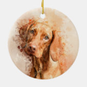 Vizsla Aquarel Keramisch Ornament (Achterkant)