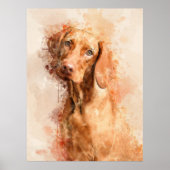 Vizsla Aquarel Poster (Voorkant)
