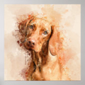 Vizsla Aquarel Poster (Voorkant)