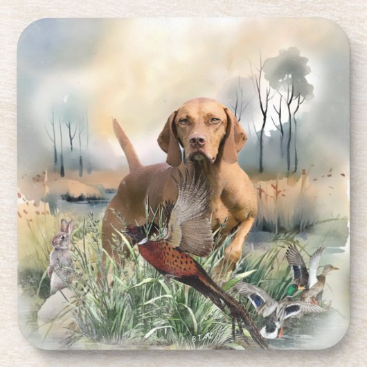 Vizsla, art bier onderzetter (Voorkant)