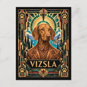 Vizsla, Art Deco-hond Briefkaart