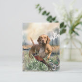 Vizsla, art feestdagenkaart (Staand voorkant)