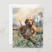 Vizsla, art feestdagenkaart (Voorkant / Achterkant)