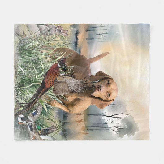 Vizsla, art fleece deken (Voorkant (Horizontaal))