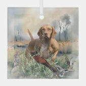 Vizsla, art glas ornament (Voorkant)