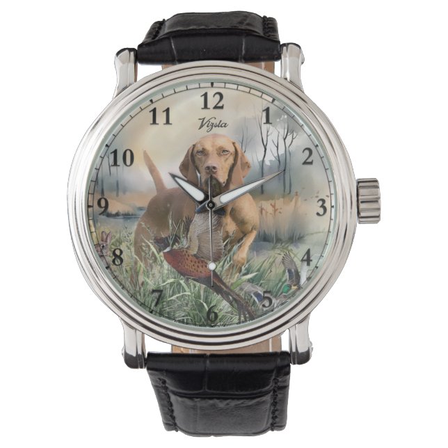 Vizsla, art horloge (Voorkant)
