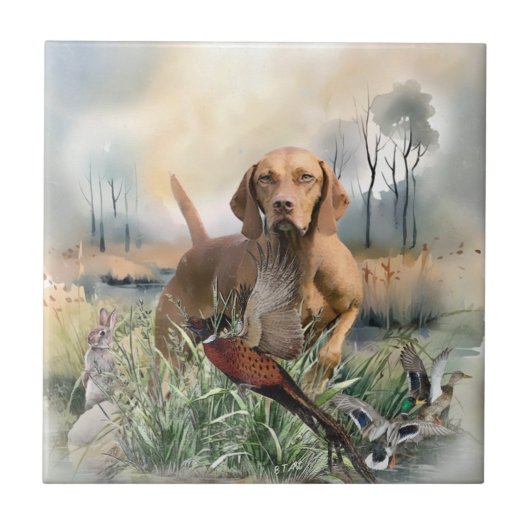 Vizsla, art tegeltje (Voorkant)