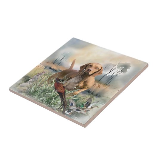 Vizsla, art tegeltje (Zijkant)