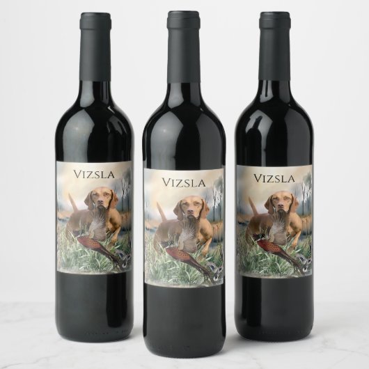Vizsla, art wijn etiket (Flessen)