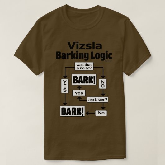 Vizsla Barking Logic T-shirt (Design voorkant)