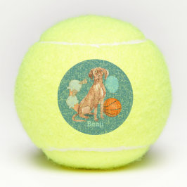 Vizsla Blauwgroen gepersonaliseerd Tennisballen