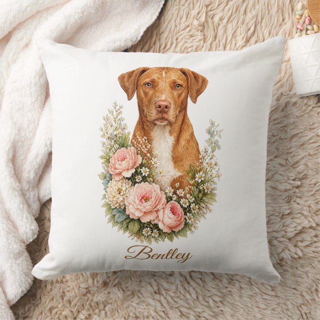 Vizsla Bloemportret Kussen (Deken)