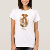 Vizsla Bloemportret T-shirt (Voorkant)