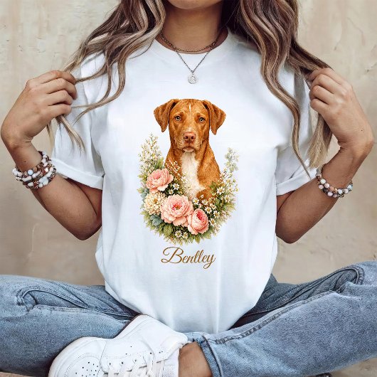 Vizsla Bloemportret T-shirt