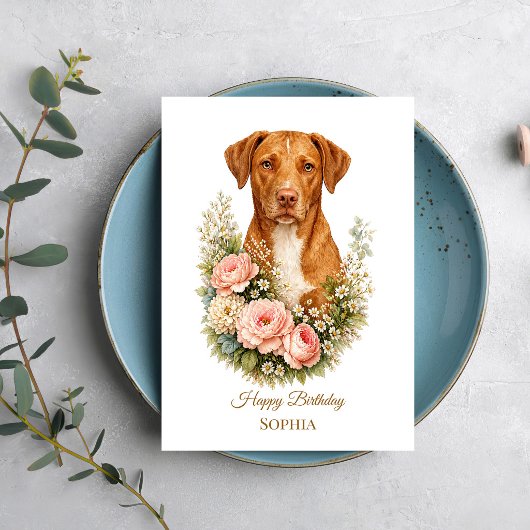 Vizsla Bloemstuk Portret Kaart