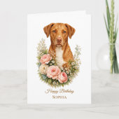 Vizsla Bloemstuk Portret Kaart (Voorkant)