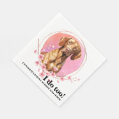 Vizsla bruiloft servetten met honden Foto (Hoek)