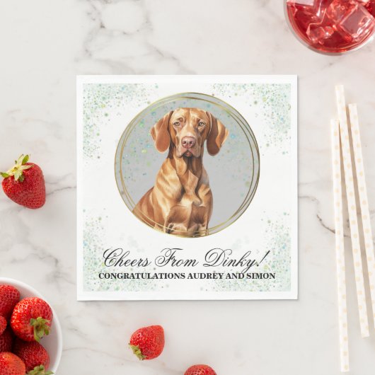 Vizsla bruiloft servetten met honden Foto (Insitu)