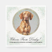 Vizsla bruiloft servetten met honden Foto (Voorkant)