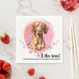Vizsla Bruiloftservetten Met Honden Foto Servet