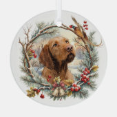 Vizsla Christmas  Glas Ornament (Achterkant)