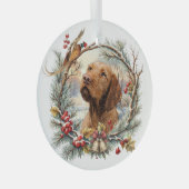 Vizsla Christmas  Glas Ornament (Voorkant Rechts)