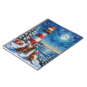 Vizsla Christmas Lighthouse Holiday Notitieboek (Linkerzijde)