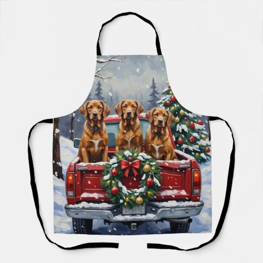 Vizsla Christmas Red Truck Holiday Schort (Voorkant)