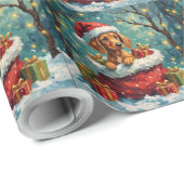Vizsla Christmas Santa Bag Adventure Cadeaupapier (Rol Hoek)