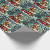 Vizsla Christmas Santa Bag Adventure Cadeaupapier (Hoek)