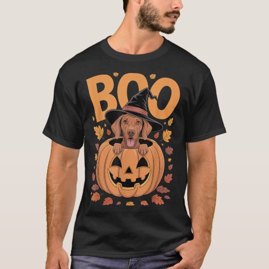 Vizsla Costume On Pumpkin Halloween Vizsla  T-shirt (Voorkant)