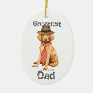 Vizsla Dad Ceramic Ornament