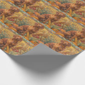 Vizsla Dog Autumn Harvest Thanksgiving Cadeaupapier (Hoek)