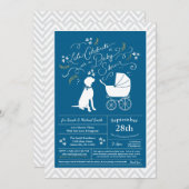 Vizsla Dog Baby shower Boy Blue Kaart (Voorkant / Achterkant)