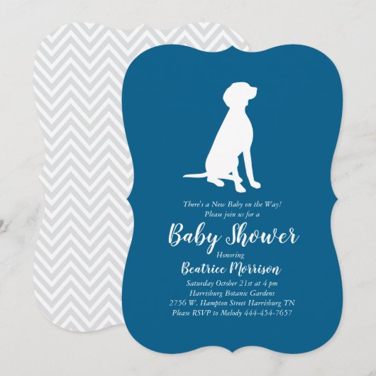 Vizsla Dog Baby shower Boy Blue Kaart (Voorkant / Achterkant)