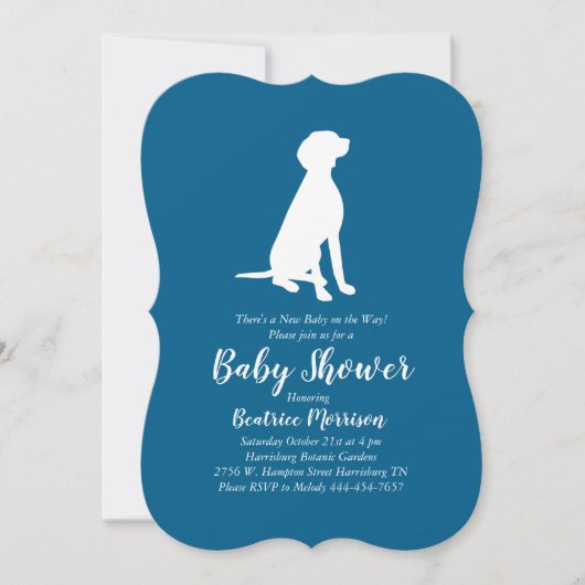 Vizsla Dog Baby shower Boy Blue Kaart (Voorkant)