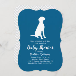 Vizsla Dog Baby shower Boy Blue Kaart