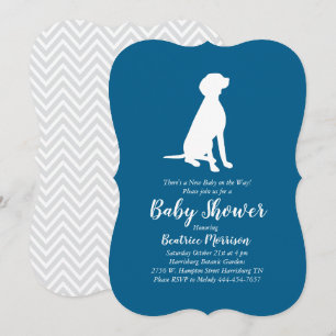 Vizsla Dog Baby shower Boy Blue Kaart