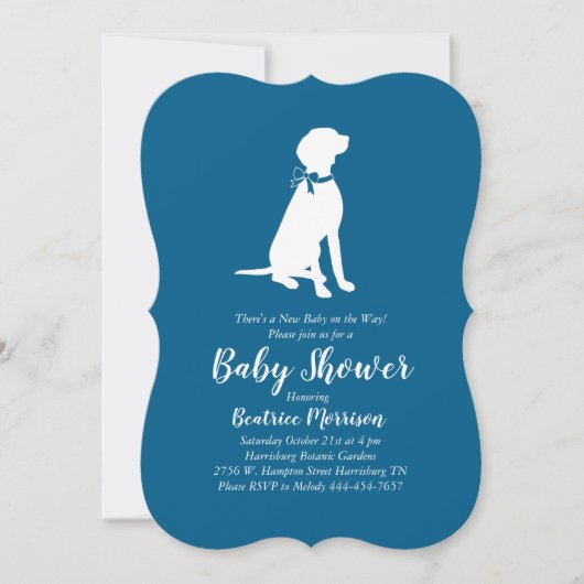 Vizsla Dog Baby shower Boy Blue Kaart (Voorkant)